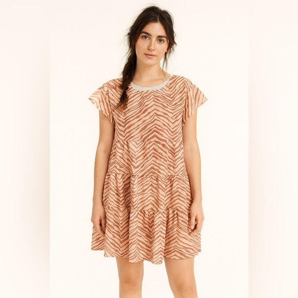 NINE WEST Mini Dress NWT | Women Medium| Tan Orange.  Brand New ~ No Tags. - Picture 2 of 2